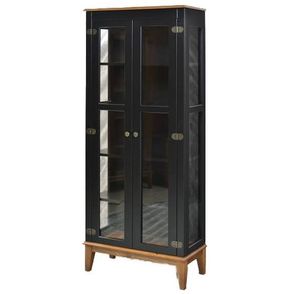 Cristaleira Bia Preto 2 Portas Base Amendoa 180cm - 58752