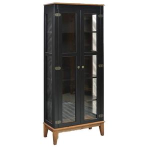 Cristaleira Bia Preto 2 Portas Base Amendoa 180cm - 58752