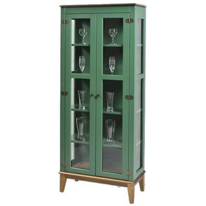 Cristaleira Bia Verde 2 Portas Base Amendoa 180cm - 58754