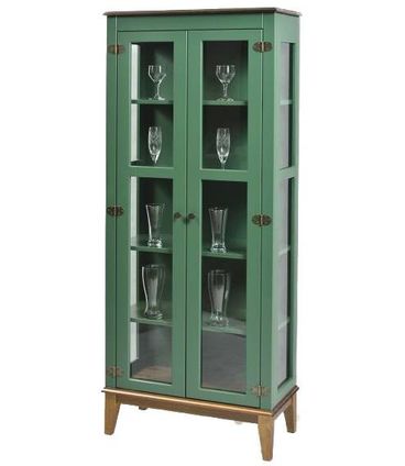 Cristaleira Bia Verde 2 Portas Base Amendoa 180cm - 58754