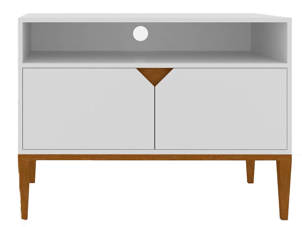 Rack Bruno 2 Portas em Madeira Maciça cor Branca 64 cm - 55401