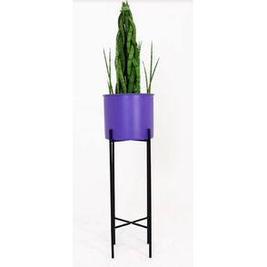 Cachepot Rouxinol Violeta Estrutura Preta 68cm - 46266