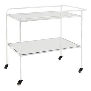 Carrinho Bar Delia Aco Branco Tampos Espelhados 82 cm - 59981