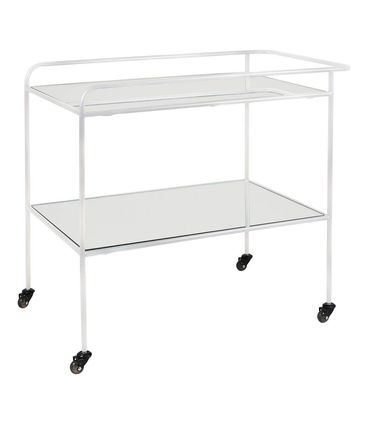 Carrinho Bar Delia Aco Branco Tampos Espelhados 82 cm - 59981