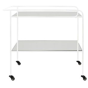 Carrinho Bar Delia Aco Branco Tampos Espelhados 82 cm - 59981
