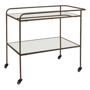 Carrinho Bar Delia Aco Corten Tampos Espelhados 82 cm - 59984