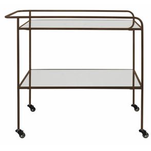 Carrinho Bar Delia Aco Corten Tampos Espelhados 82 cm - 59984