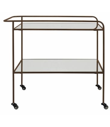 Carrinho Bar Delia Aco Corten Tampos Espelhados 82 cm - 59984