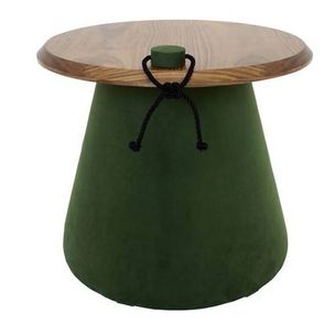 Mesa Lateral Baixa Sidney Tampo Nogueira Estrutura Verde 53cm - 59995