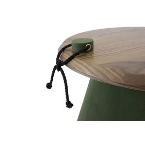 Mesa Lateral Baixa Sidney Tampo Nogueira Estrutura Verde 53cm - 59995