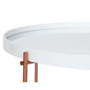 Mesa Centro Volpi Alta Branca C/ Espelho e Base Cobre 62cm - 60001