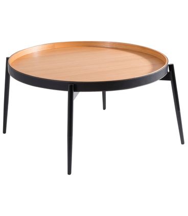 Mesa Centro Salvadore Baixa Tampo Louro Freijo Estrutura Preta 42 cm - 52979