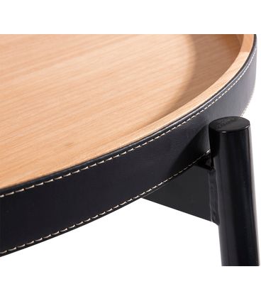 Mesa Centro Salvadore Baixa Tampo Louro Freijo Estrutura Preta 42 cm - 52979
