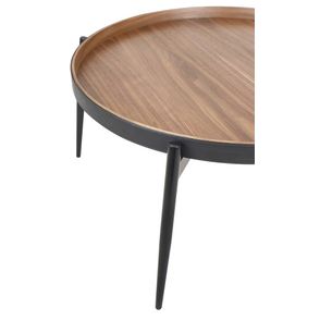 Mesa Centro Salvadore Baixa Tampo Nogueira Estrutura Preta 42 cm - 60022