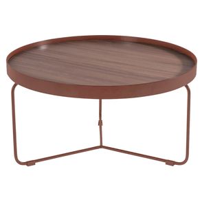 Mesa Centro Kevin Castanho Base Aco Corten 77 cm - 60028