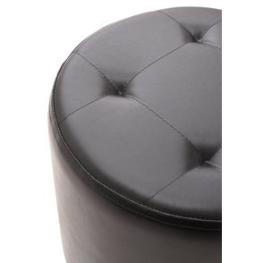 Puff Bastone PU Preto Base Preta 55 cm - 60083