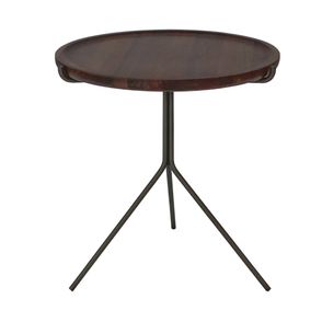 Mesa de Apoio Lopes Baixa Tampo Castanho Estrutura Cobre 43cm - 60141