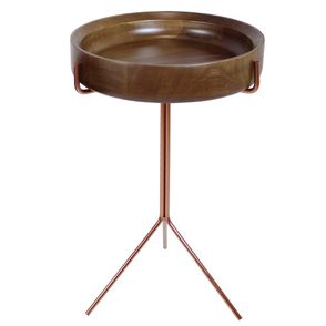 Mesa Apoio Tray Alta Tampo Castanho com Base Rose 56 cm - 47864