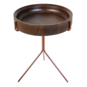 Mesa Apoio Tray Baixa Tampo Castanho com Base Rose 43 cm - 60148