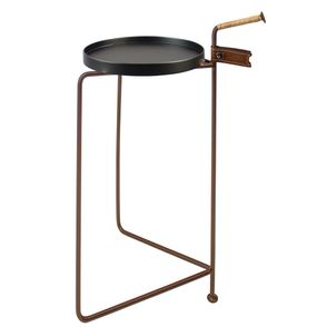 Mesa Apoio Palace Alta Tampo Preto Base Aco Corten 75cm - 60158