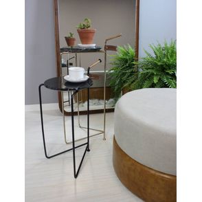 Mesa Apoio Palace Alta Tampo Preto Base Aco Corten 75cm - 60158