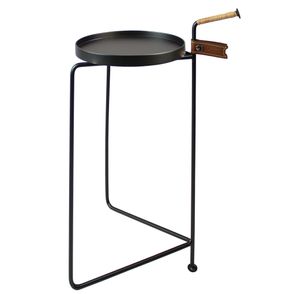 Mesa Apoio Palace Alta Tampo Preto Base Preta 75cm - 60160