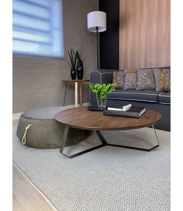 Puff Jack Veludo Cinza Cordao Chamapgne 27cm - 60161