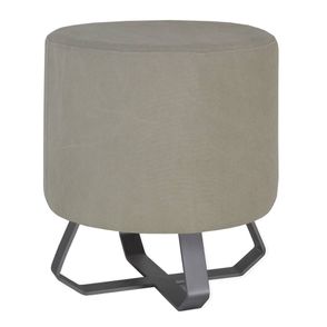 Puff Liban Lona Bege Base Grafite 48cm - 60172