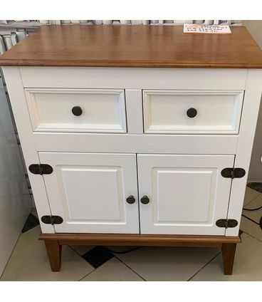 Buffet Antoine 2 Portas e 2 Gavetas Branco com Amendoa 83cm - 60189