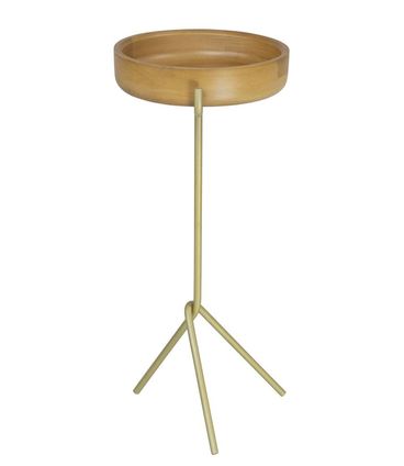 Mesa Apoio Monalisa Alta Natural Base Aco Gold 56cm - 60206