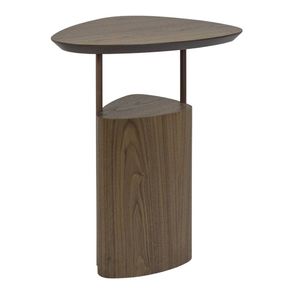 Mesa Lateral Elsinki Alta Tampo e Base Nogueira Haste Aco Corten 60cm - 60217