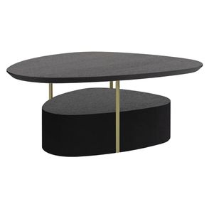 Mesa Centro Elsinki Alta Tampo e Base Ebanizado Haste Gold 35cm - 60223