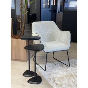 Mesa Apoio Elsinki Alta Couro Croco Haste e Base Preta 65cm - 60233