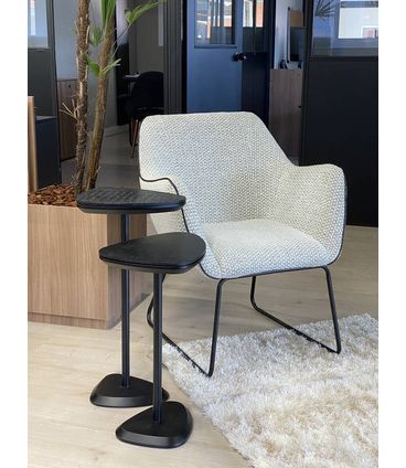 Mesa Apoio Elsinki Alta Couro Croco Haste e Base Preta 65cm - 60233