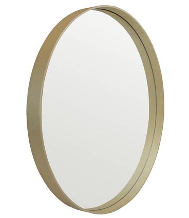 F.L. Espelho Dakota Redondo Prata Borda Gold 75cm - 60282