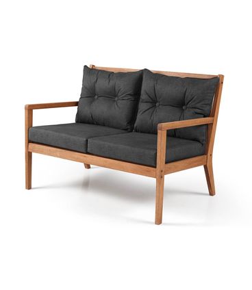 Sofa Rio 2 Lugares Estofado Preto 117cm - 60350