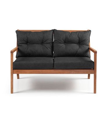 Sofa Rio 2 Lugares Estofado Preto 117cm - 60350