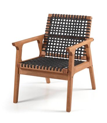 Poltrona Fixa Trama Stain Jatoba Corda Nautica Preta - 60376