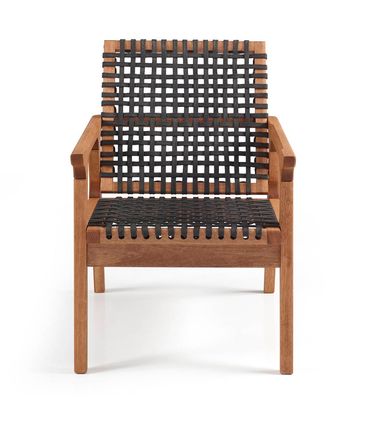 Poltrona Fixa Trama Stain Jatoba Corda Nautica Preta - 60376