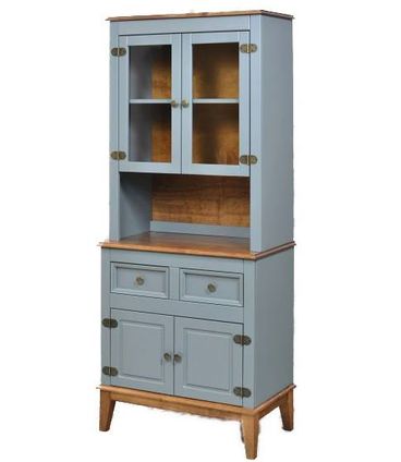 Arca e Oratorio Magali Cinza 2 Portas 2 Gavetas Base Amendoa 183cm - 60408