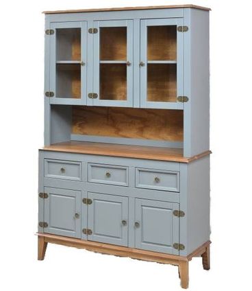 Arca e Oratorio Esther Cinza 3 Porta 3 Gavetas Base Amendoa 183cm - 60410