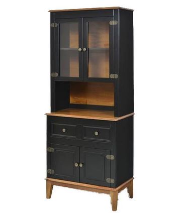 Arca e Oratorio Magali Preto 4 Portas 2 Gavetas Base Amendoa 183cm - 60411