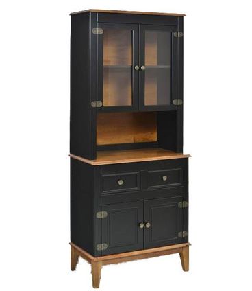 Arca e Oratorio Magali Preto 4 Portas 2 Gavetas Base Amendoa 183cm - 60411