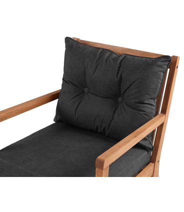 Conjunto Rio Poltrona + Sofa Estofado Preto - 60505