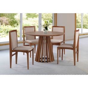 Mesa de Jantar Brisa Tampo Redondo Madeira Verniz Mel 130cm - 60516
