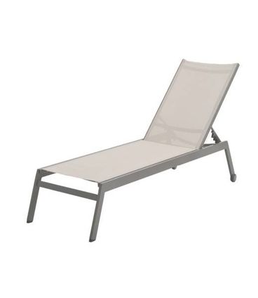 Espreguicadeira Tenorio Tela Bege Base Amendoa 200cm - 60559