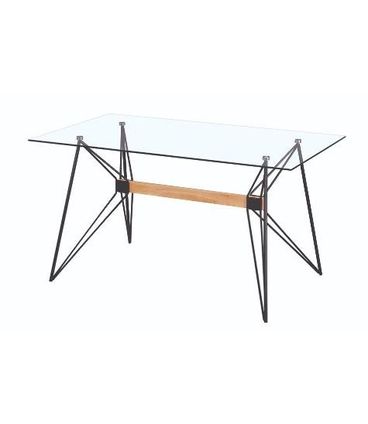 Mesa Jantar Tribo Tampo Vidro Incolor Base Aco 120cm - 53341