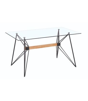 Mesa Jantar Tribo Tampo Vidro Incolor Base Aco 120cm - 53341