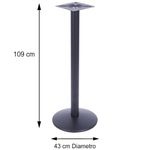 MesaBistroLuisianacomTampoRedondoPretode60cmBaseFerroPreta60572