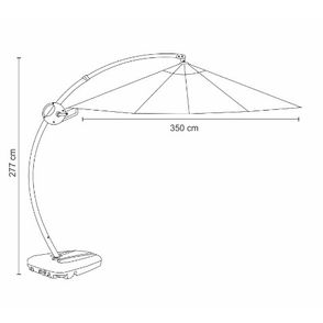 Ombrelone Jamaica Fendi em Aluminio Base HDPE Lateral Tecido Poliester 305cm - 43991